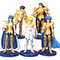Set De 5 Figuras Caballeros Del Zodiaco Articulados Calidad - Miniatura 1