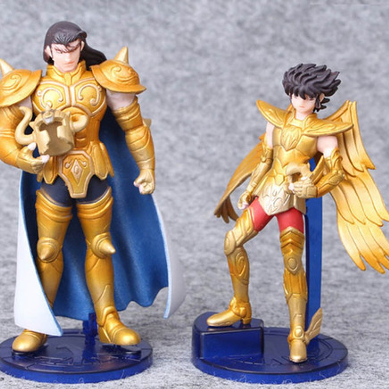 Set De 5 Figuras Caballeros Del Zodiaco Articulados Calidad 3