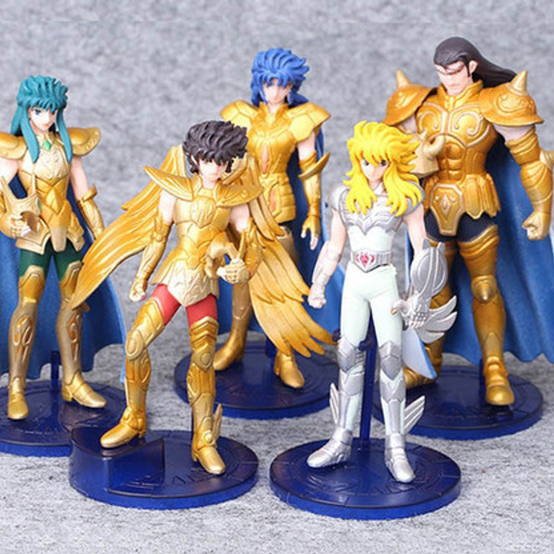 Set De 5 Figuras Caballeros Del Zodiaco Articulados Calidad 5