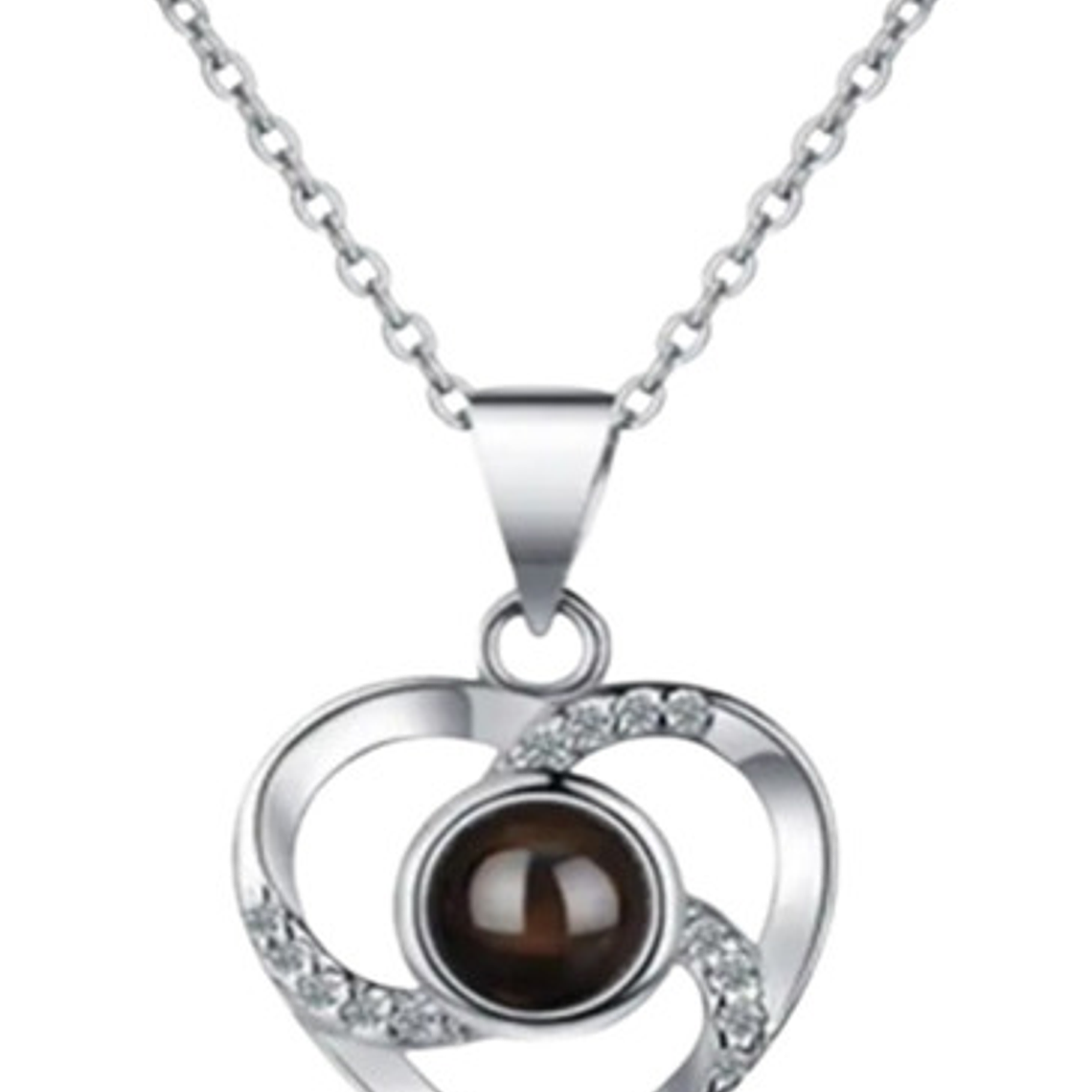 Collar Mamá Corazón Cristal Proyección Te Amo En 100 Idiomas 1