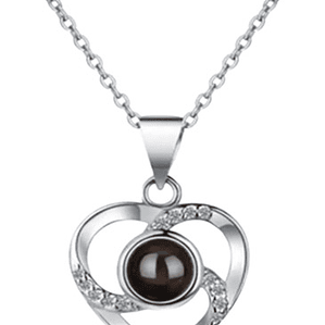 Collar Mamá Corazón Cristal Proyección Te Amo En 100 Idiomas