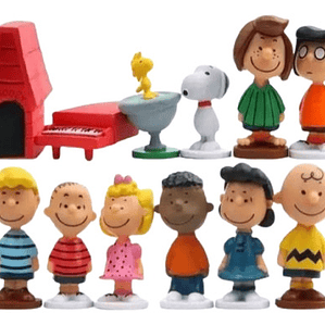  Figuras Snoopy Y Charlie Brown 12 Figuritas Calidad