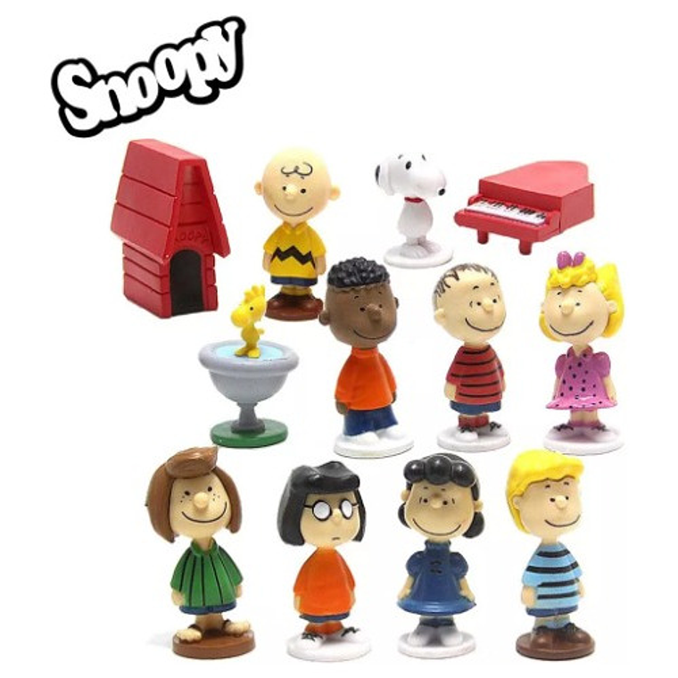  Figuras Snoopy Y Charlie Brown 12 Figuritas Calidad 2