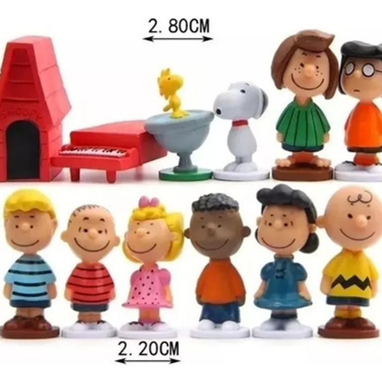  Figuras Snoopy Y Charlie Brown 12 Figuritas Calidad 6