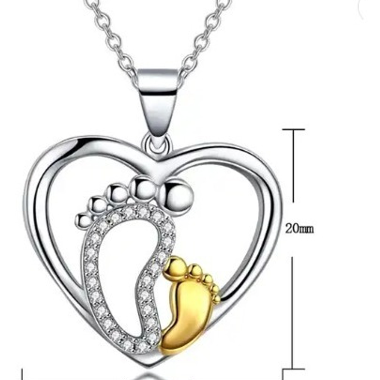 Collar Mamá Patitas Bebe Hijo Colgante Regalo Piedras Mujer 3