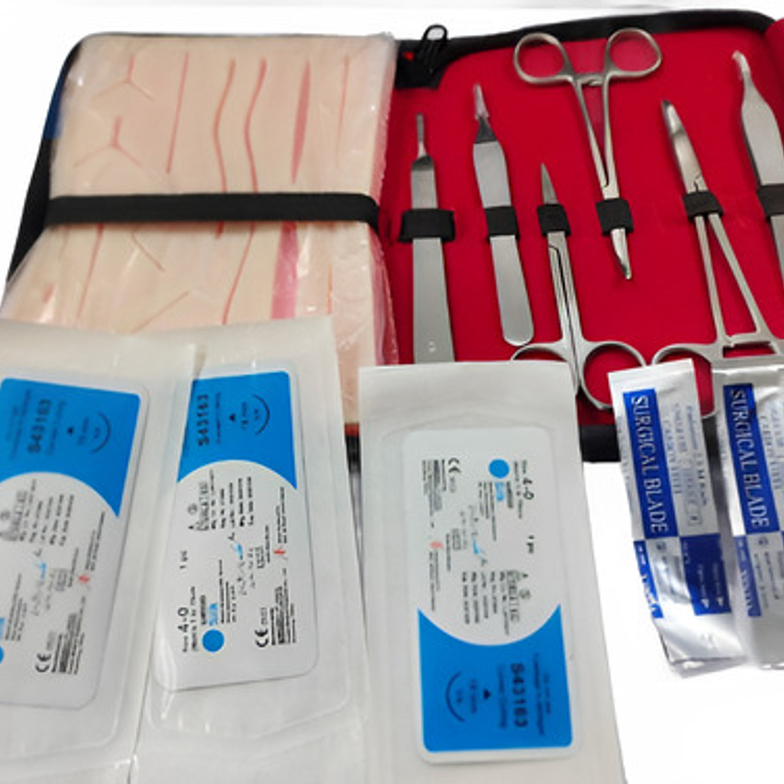 Set Xl Práctica De Sutura Piel Estuche Instrumentos Médicos 1