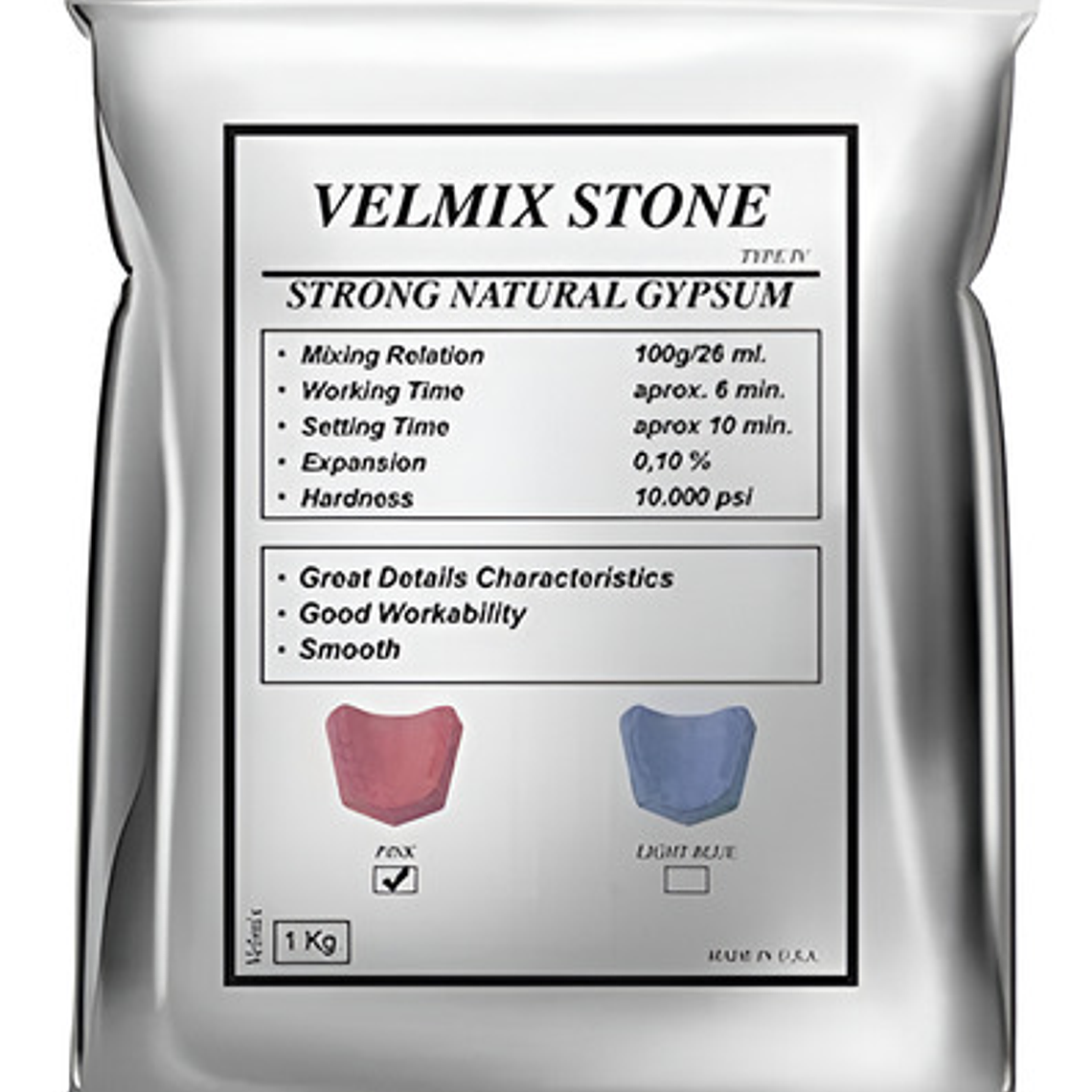 Yeso Extraduro Marca Velmix Tipo Iv Made Usa 1kg  1