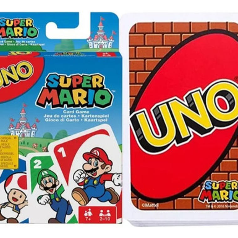 Juego De Carta Uno Diversión Super Mario Multicolor 2