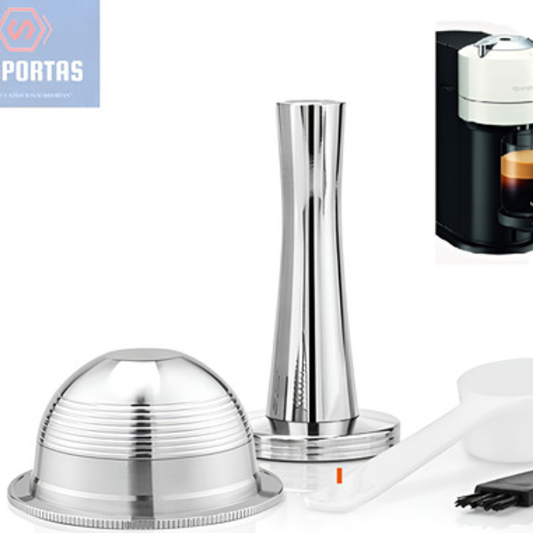 Cápsula Reutilizable Acero Para Nespresso Vertuo +apisonador 1