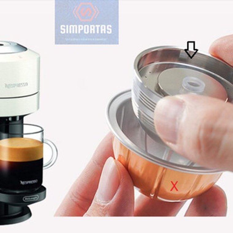 Cápsula Reutilizable Acero Para Nespresso Vertuo +apisonador 3