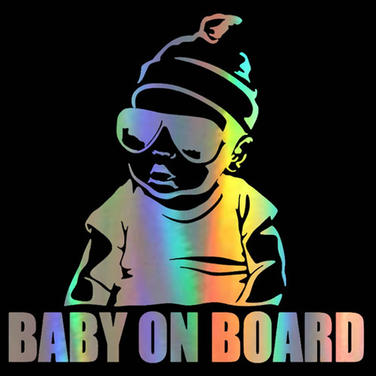 Sticker Autoadhesivo Baby Rap Holográfico Arcoiris Calidad 1