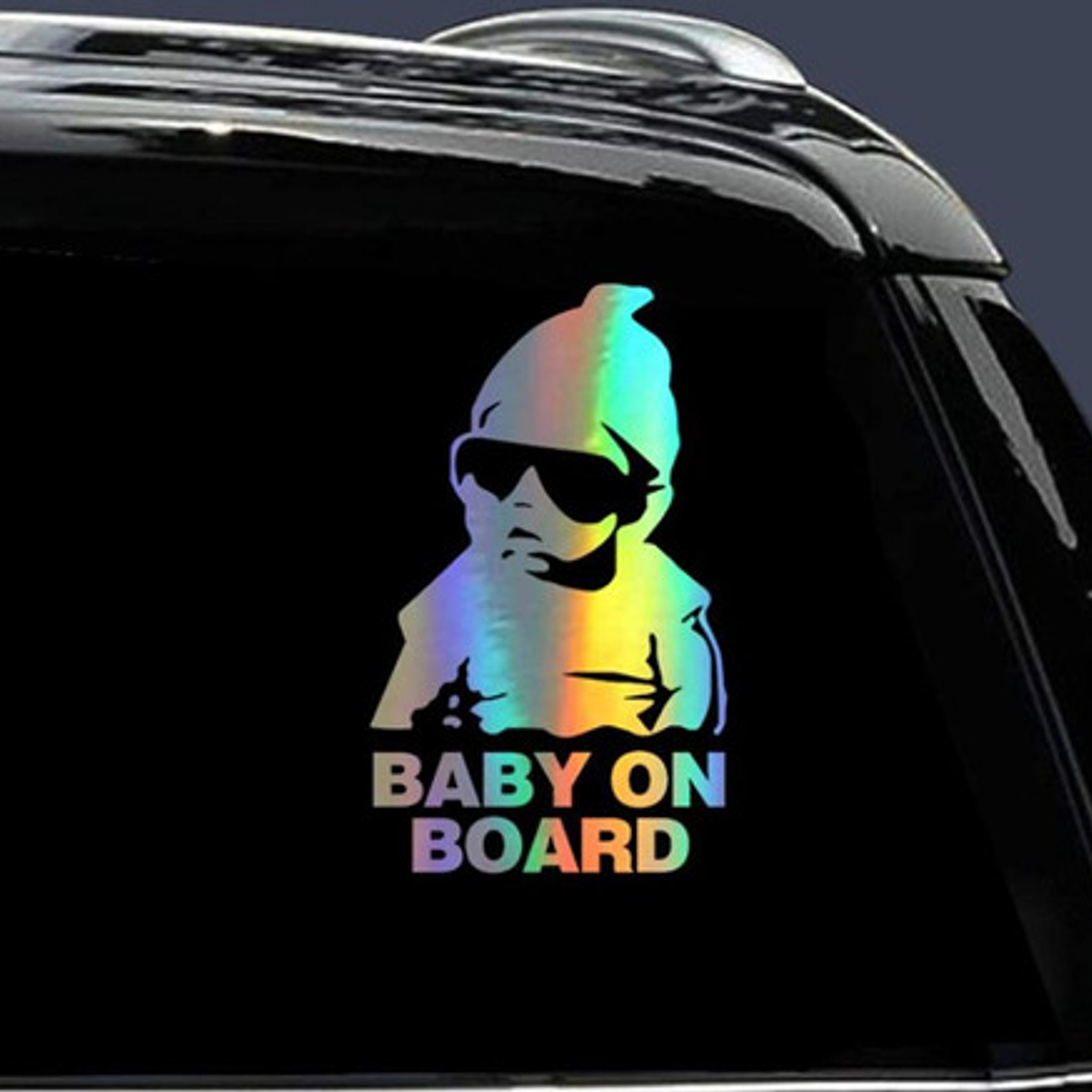 Sticker Autoadhesivo Baby Rap Holográfico Arcoiris Calidad 2