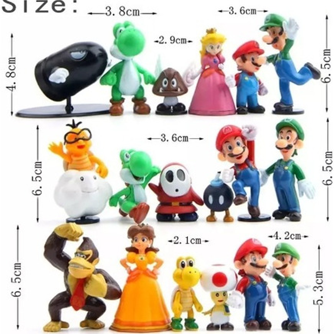 Figura Nintendo Set Mario Bros 18 Unidades Calidad Express 3