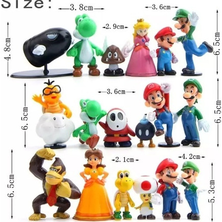 Figura Nintendo Set Mario Bros 18 Unidades Calidad Express 3