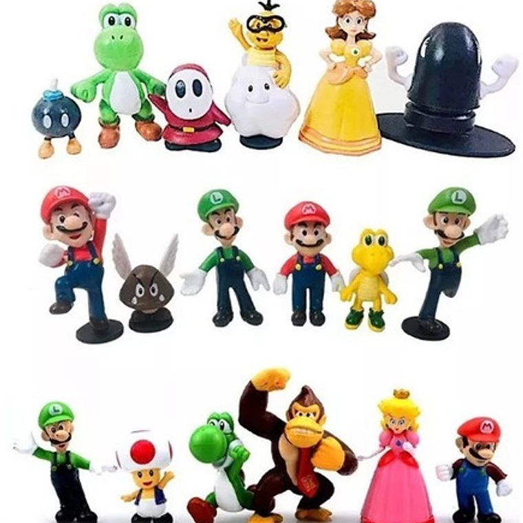 Figura Nintendo Set Mario Bros 18 Unidades Calidad Express 4