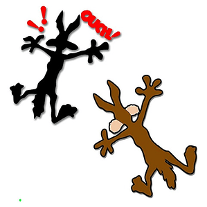 Pack 2 Stickers Autoadhesivos Coyote Del Correcaminos Auto