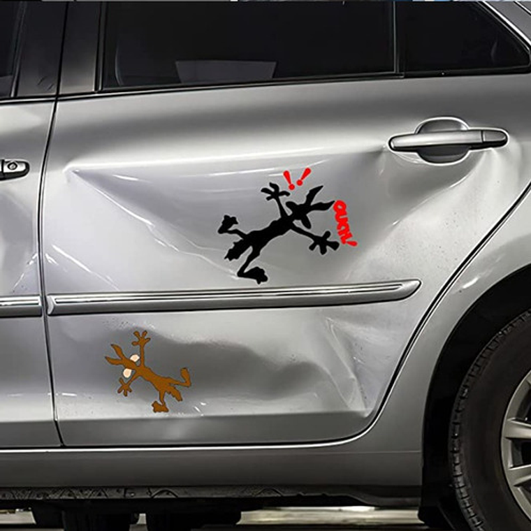 Pack 2 Stickers Autoadhesivos Coyote Del Correcaminos Auto 6