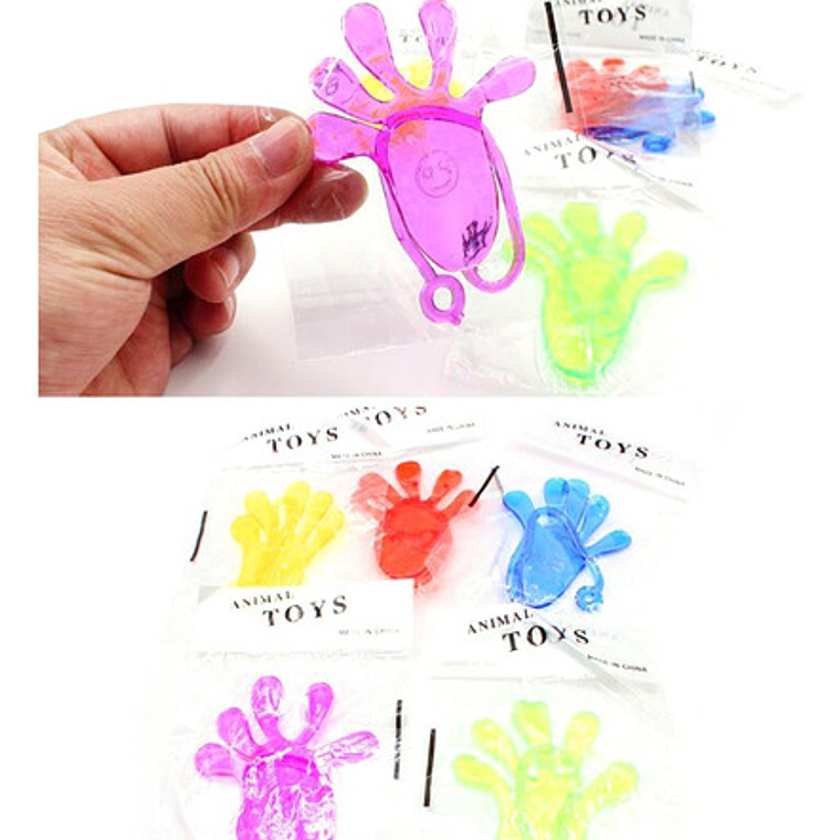 Manos Pegajosas Set 10 Unidades Juguete Pegajoso Colores 4