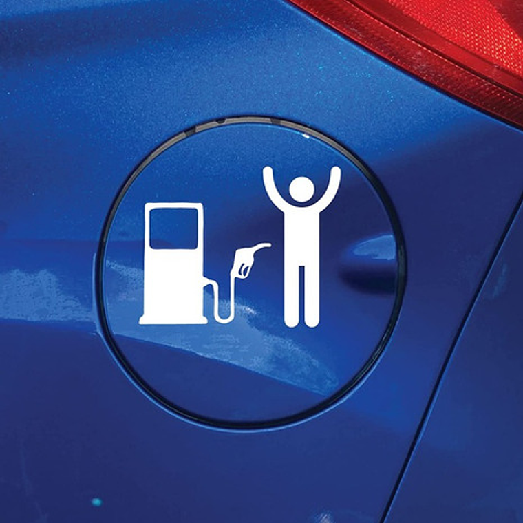 Sticker Autoadhesivo Para Automóvil Modelo Asalto Bencina 2