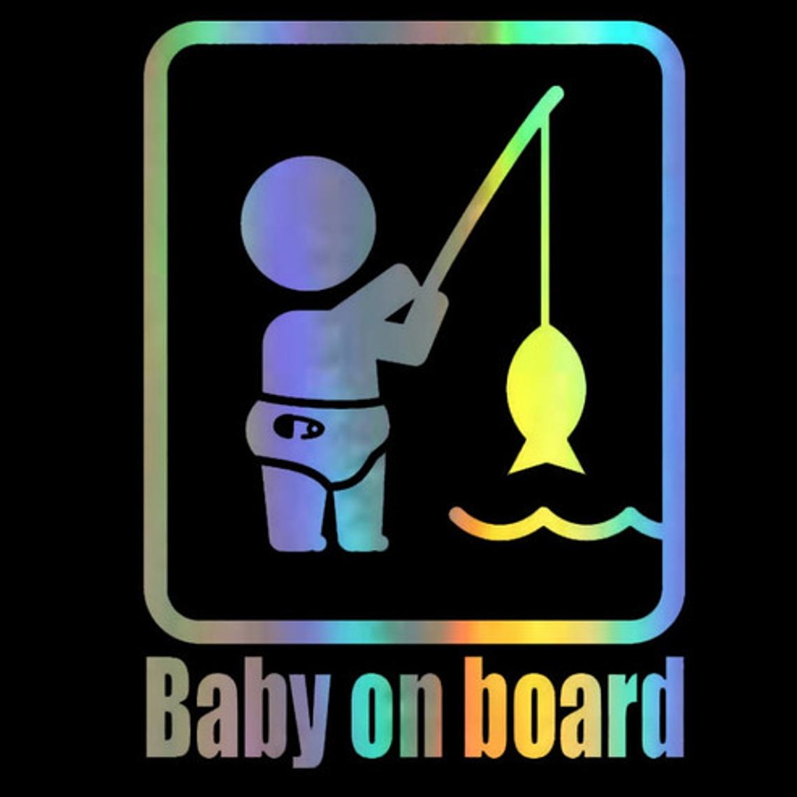 Sticker Autoadhesivo Baby Fish Holográfico Arcoiris Calidad 1