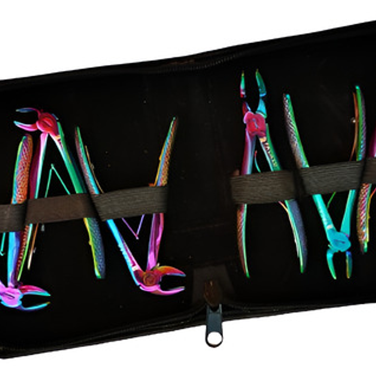 Set Completo Fórceps Pediátricos Arcoiris Pacard Estuche 2