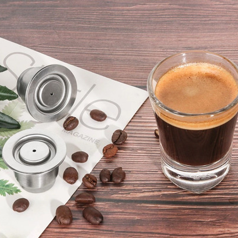 2 Cápsulas Reutilizables Acero Para Nespresso +apisonador Y+ 9