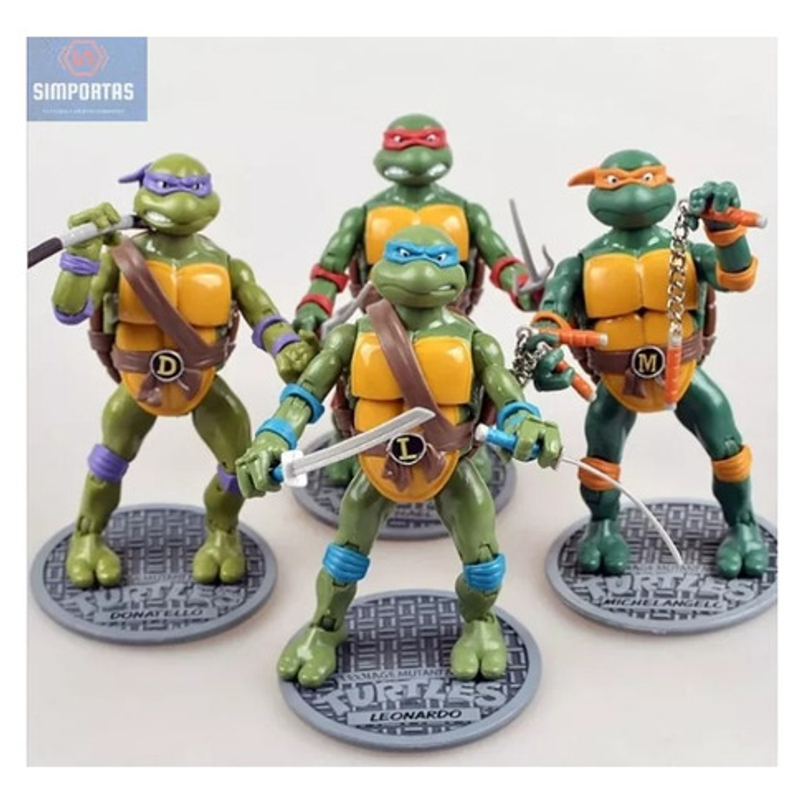 Set Tortugas Ninja Clásicas Articuladas 16cm Armas Calidad 1