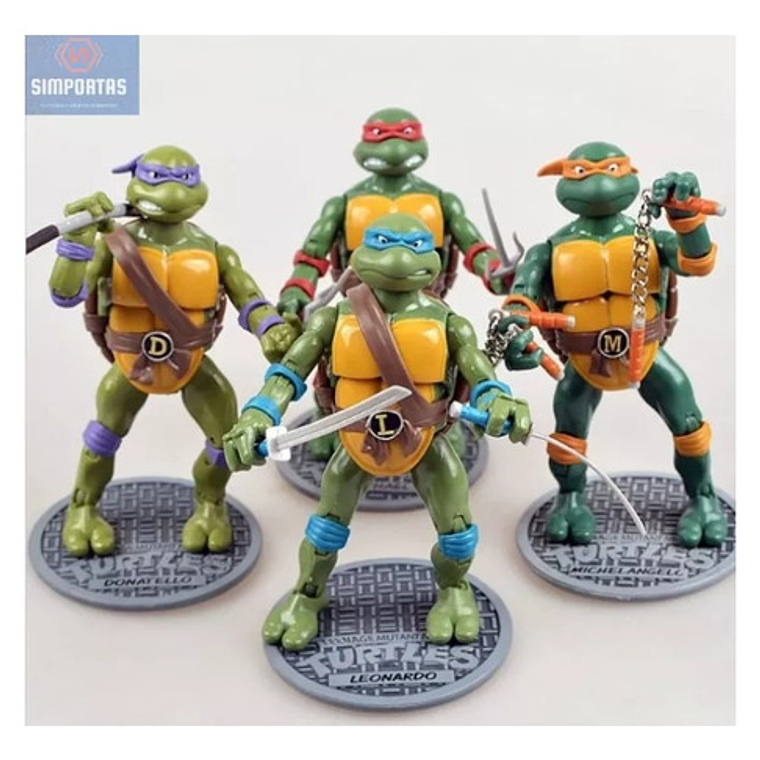 Set Tortugas Ninja Clásicas Articuladas 16cm Armas Calidad 1