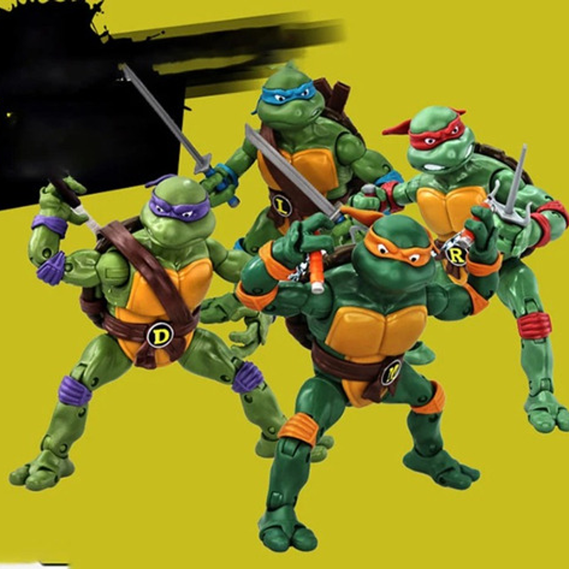 Set Tortugas Ninja Clásicas Articuladas 16cm Armas Calidad 3