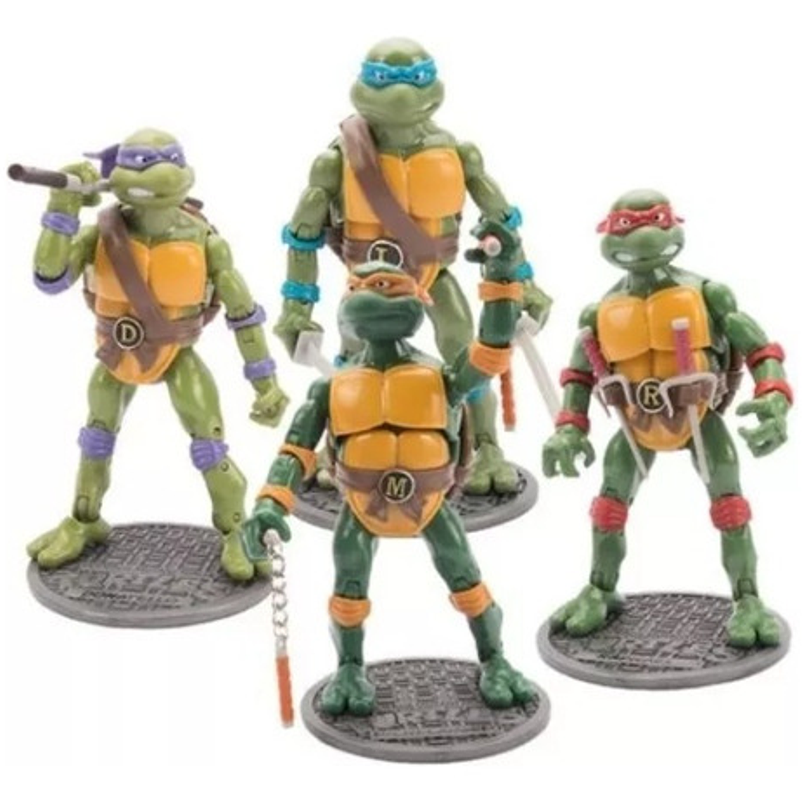 Set Tortugas Ninja Clásicas Articuladas 16cm Armas Calidad 6