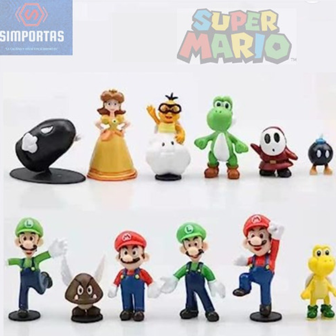 Figura Nintendo Set Mario Bros 12 Unidades Calidad Express 2