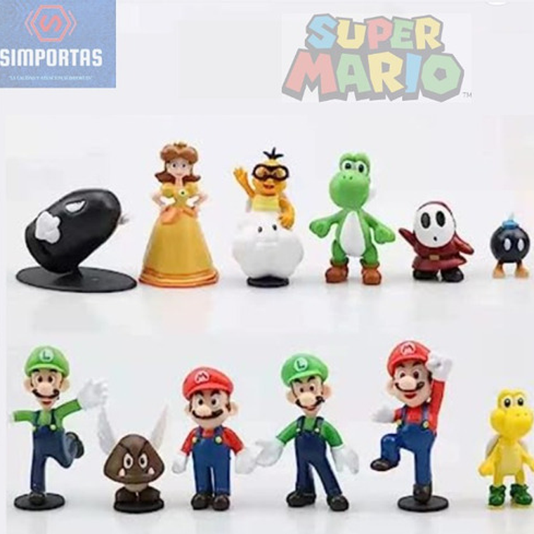 Figura Nintendo Set Mario Bros 12 Unidades Calidad Express 2