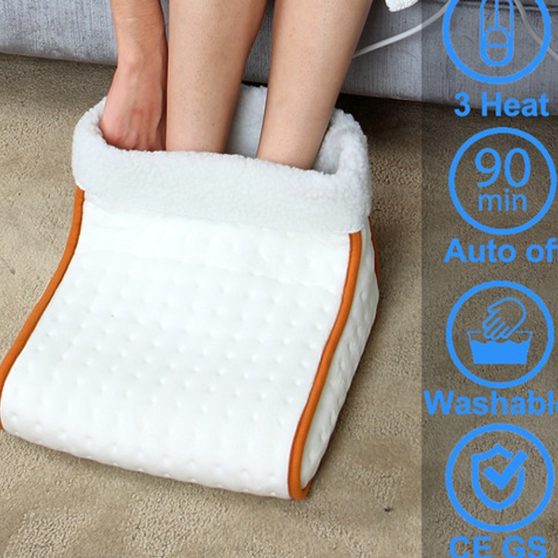 Calienta Pies Suave Sherpa Premium Único Con Mando Y En Caja 5