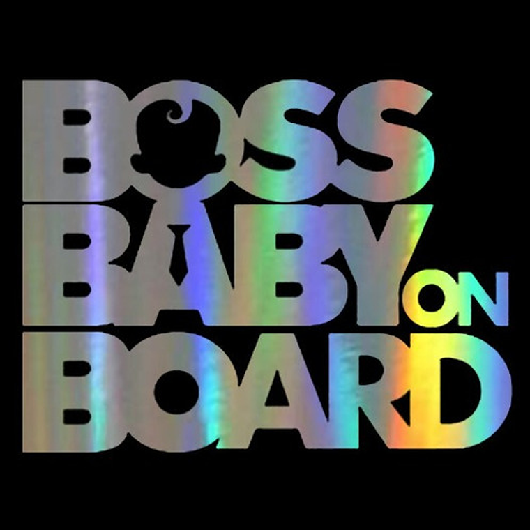 Sticker Autoadhesivo Boss Baby Holográfico Arcoiris Auto 1