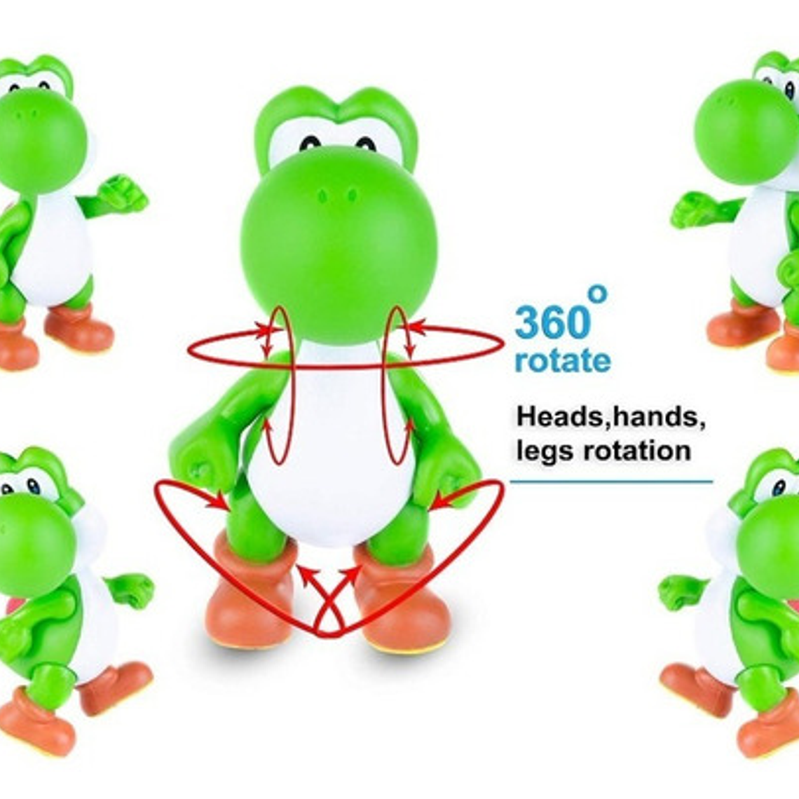 Figuras Mario Bros Luigi Yoshi Set 3 Piezas Articuladas  7