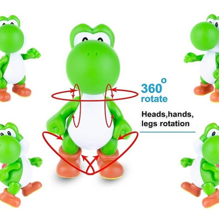 Figuras Mario Bros Luigi Yoshi Set 3 Piezas Articuladas  7