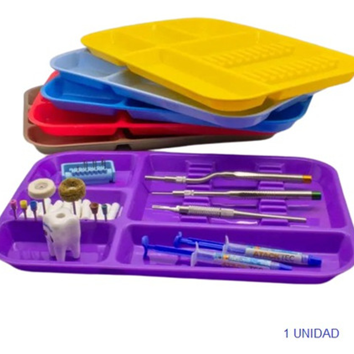Bandeja Plástica Dental Secciones Calidad Colores 1 Unidad 17