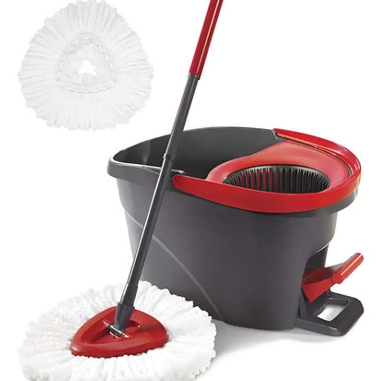 Kit Mopa Premium Balde Con Pedal Easy Wring Clean Giratoria 1