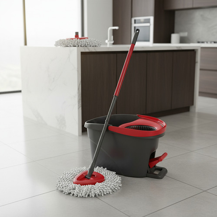 Kit Mopa Premium Balde Con Pedal Easy Wring Clean Giratoria 2