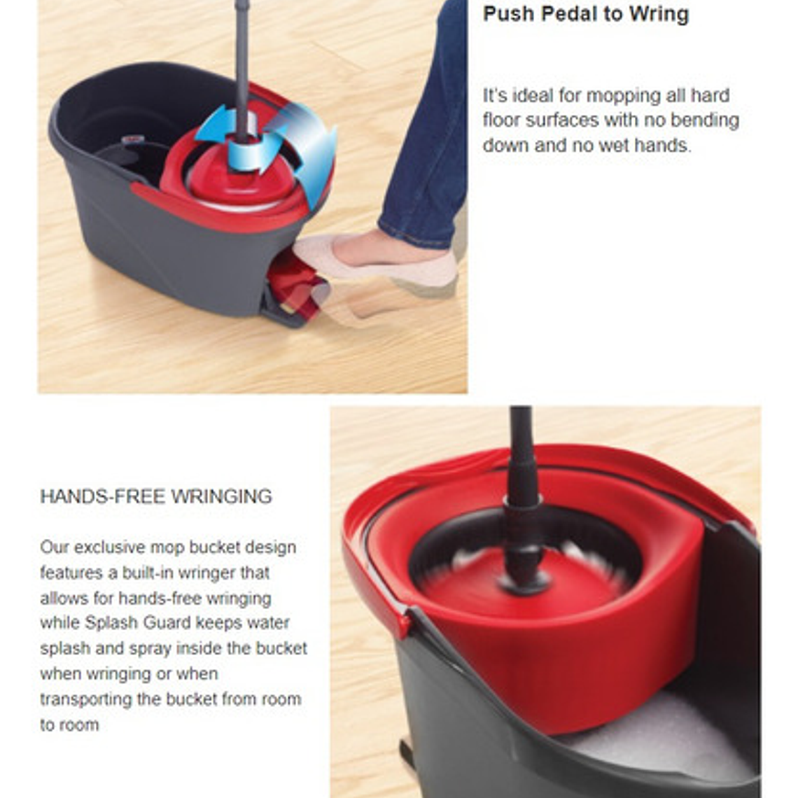 Kit Mopa Premium Balde Con Pedal Easy Wring Clean Giratoria 6