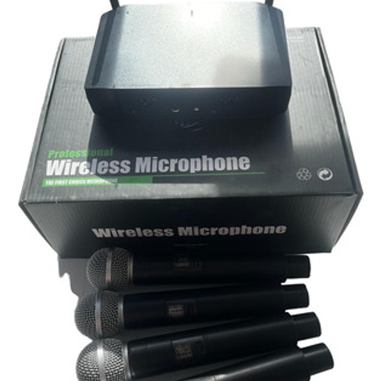 Kit 4 Micrófonos Inalámbricos Cardioide Calidad Frecuencias 2
