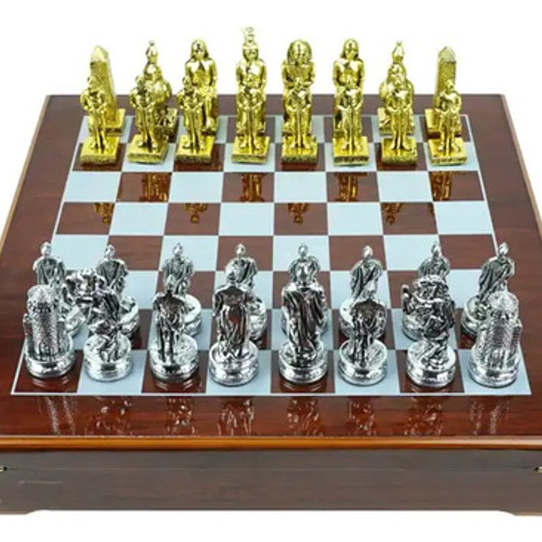 Tablero Ajedrez Premium Egipcios Contra Romanos Edic. Lujo 1