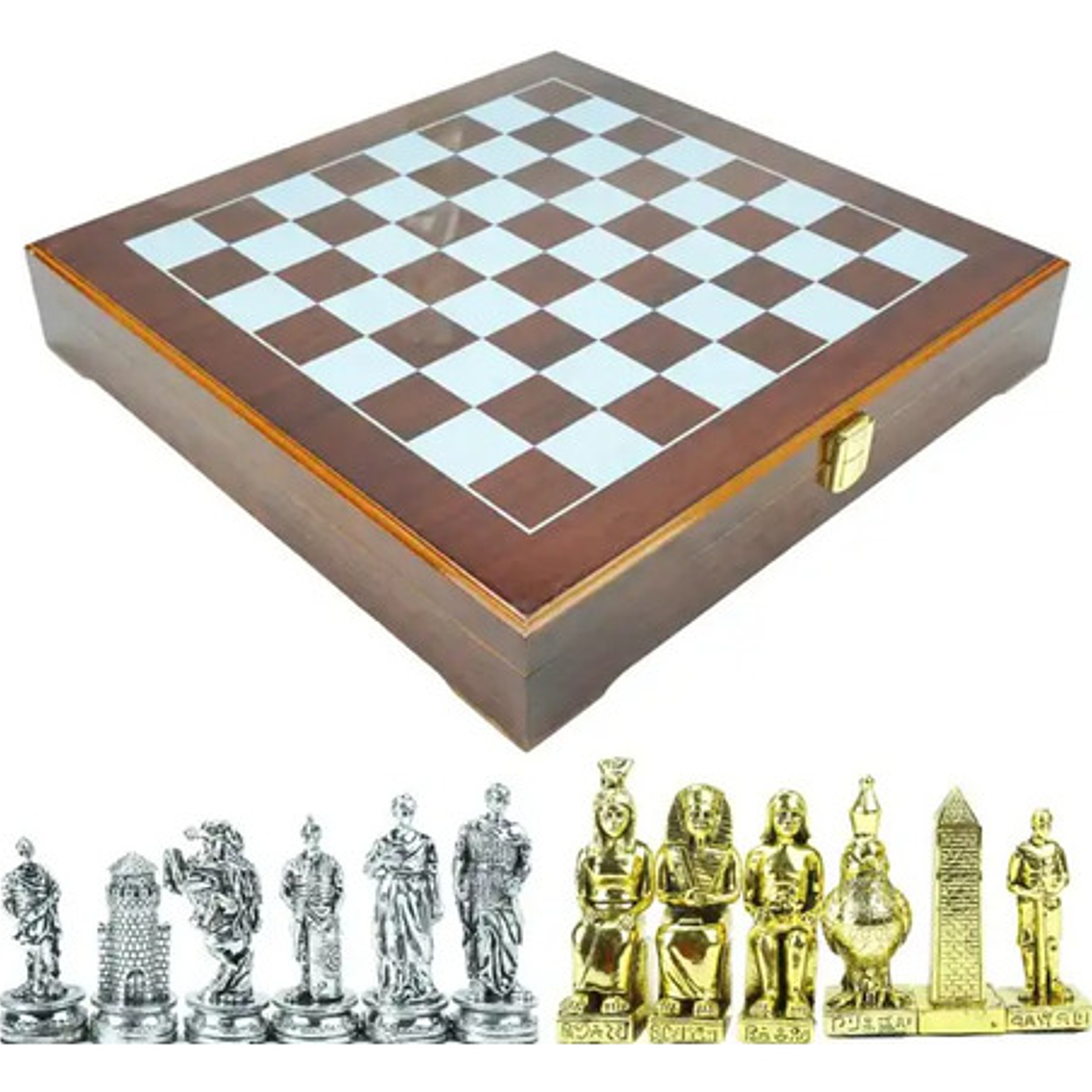Tablero Ajedrez Premium Egipcios Contra Romanos Edic. Lujo 4
