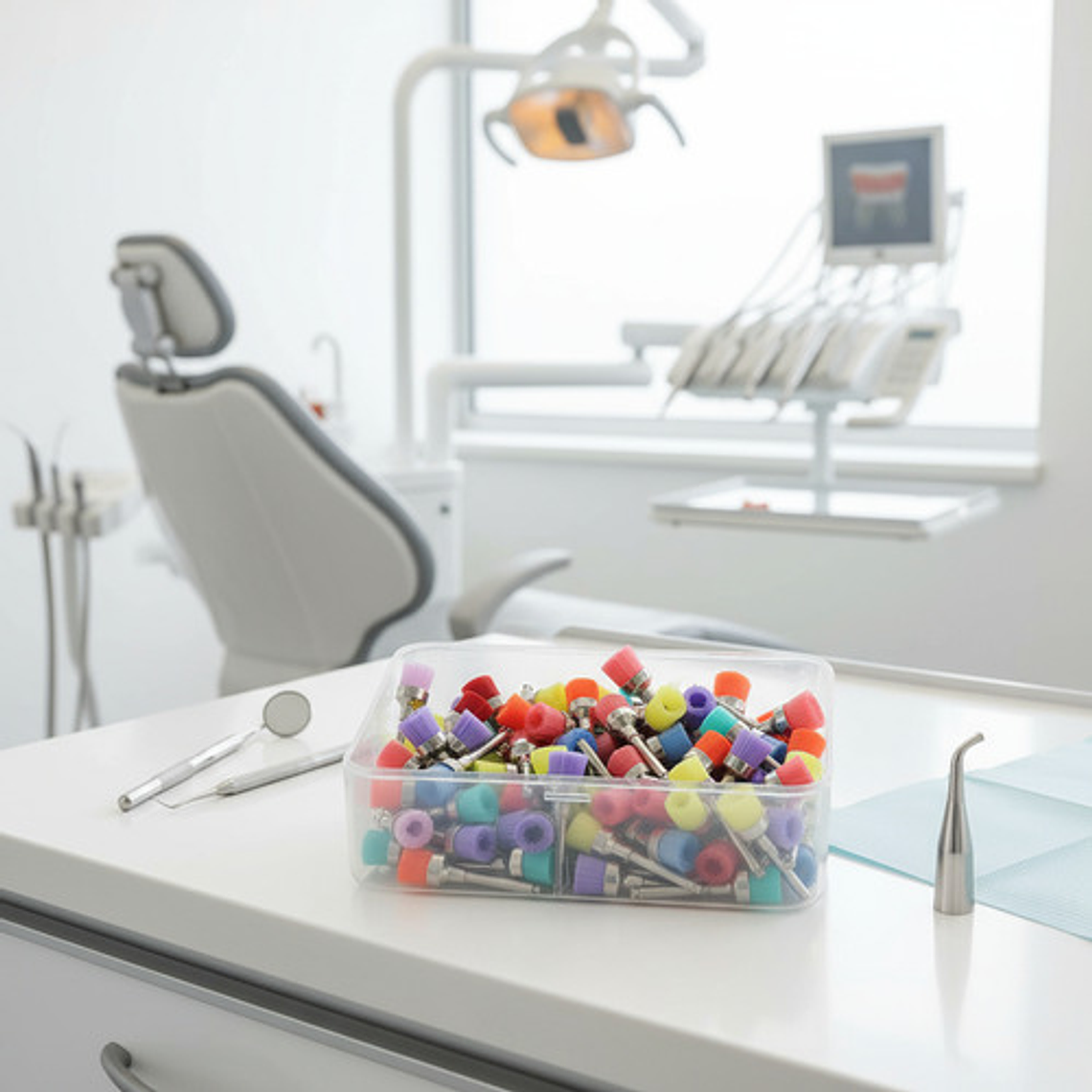 Pack 100 Escobillas Profilaxis Dental Colores En Caja / Flex 2