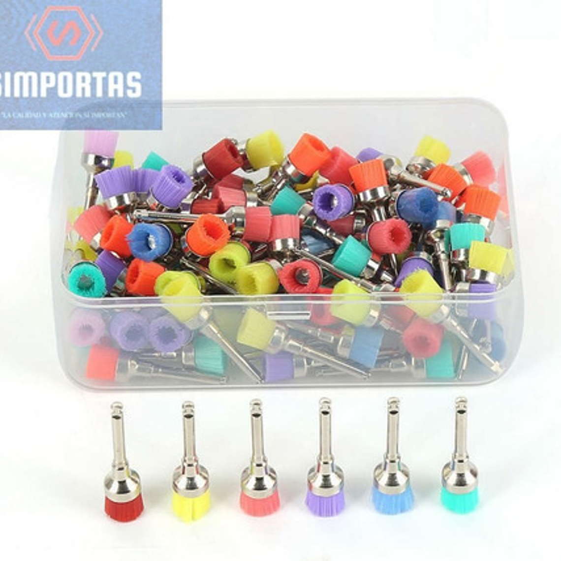 Pack 100 Escobillas Profilaxis Dental Colores En Caja / Flex 3