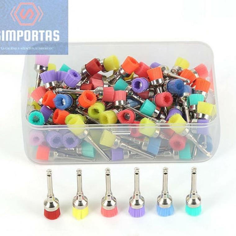 Pack 100 Escobillas Profilaxis Dental Colores En Caja / Flex 3