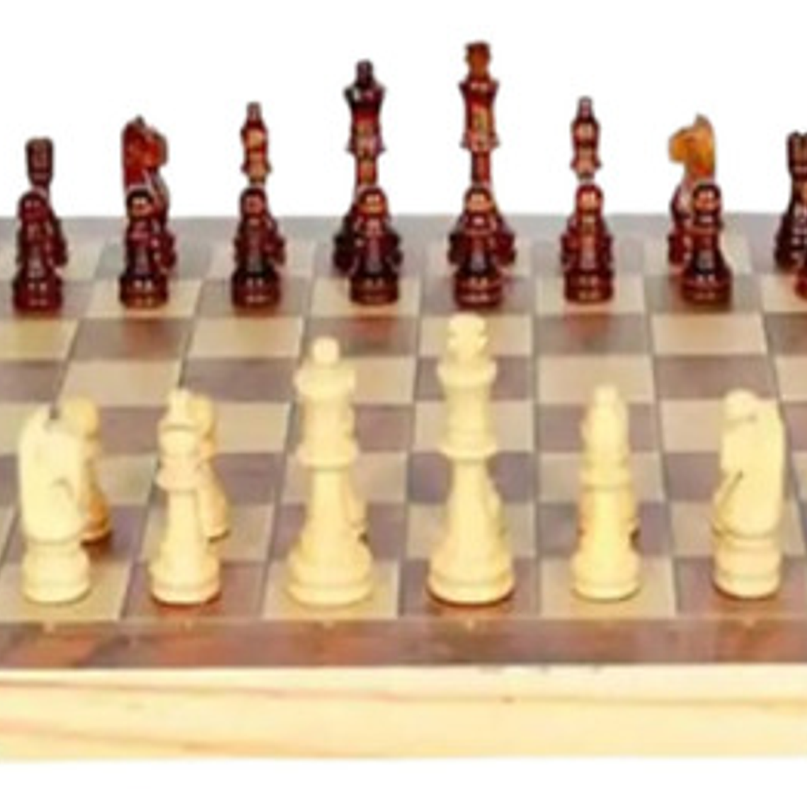 Tablero De Ajedrez Madera Tallado 40x40cm Magnético Portable 8