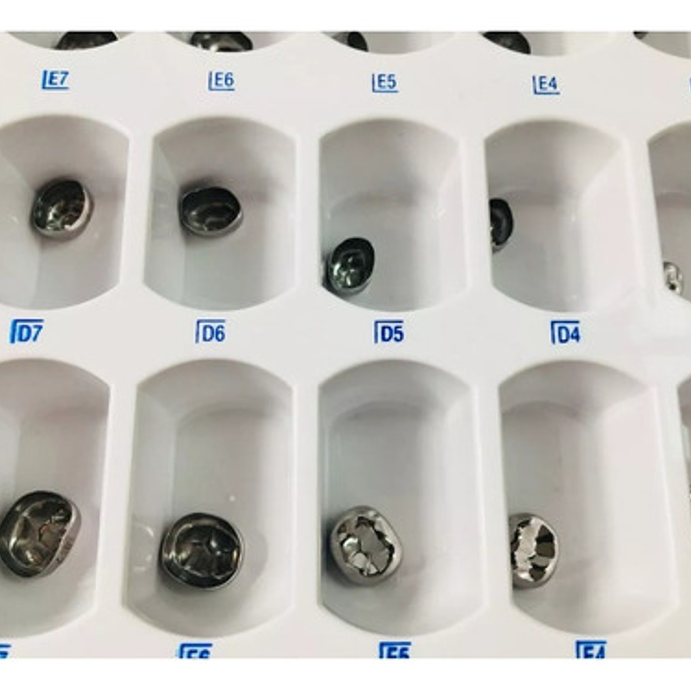 Set Coronas Metálicas Pediátricas Dental 48 Piezas Calidad 4