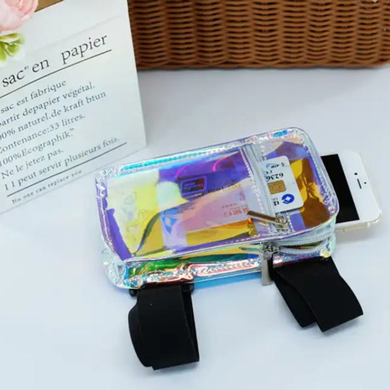 Bolsito Holográfico Sport Gym Running Celular Llave Único 6