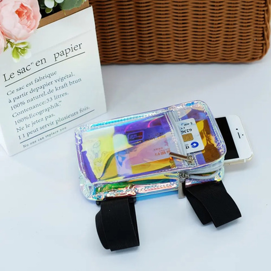 Bolsito Holográfico Sport Gym Running Celular Llave Único 8